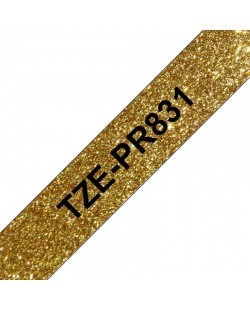 Brother TZe-PR831 ruban d'étiquette noir sur or premium - 12mm