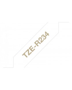 Brother TZE-R234 ruban d'étiquette Doré sur blanc