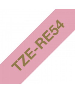 Brother TZE-RE54 ruban d'étiquette Or sur rose