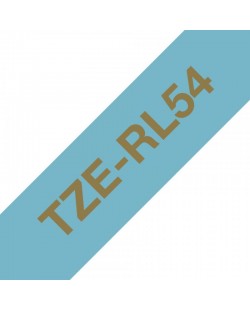 Brother TZE-RL54 ruban d'étiquette Gold on blue