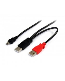 StarTech.com Câble USB 2.0 en Y de 1,8 m pour disque dur externe - 2x USB A (M) vers 1x USB Mini B (M)