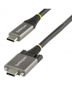 StarTech.com Câble USB-C de 50cm, Verrouillage de la Vis Latérale, USB 10Gbps, 100W (5A) Power Delivery, 8K 60Hz/4K 144Hz DP A