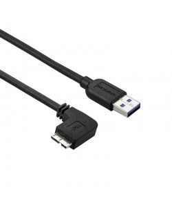 StarTech.com Câble Micro USB 3.0 slim - USB-A vers Micro-B à angle gauche de 50 cm - M/M