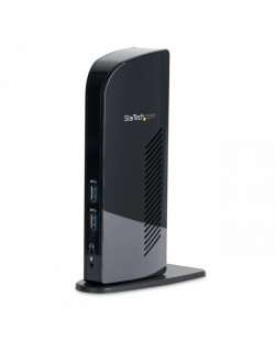 StarTech.com Station d'Accueil pour Ordinateur Portable USB 3.0 à Double Écran avec HDMI et DVI/VGA, Hub USB-A 6x, GbE, Audio,
