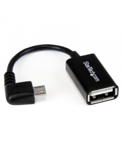 StarTech.com Câble adaptateur Micro USB à angle droit vers USB Host OTG de 12cm - Mâle / Femelle